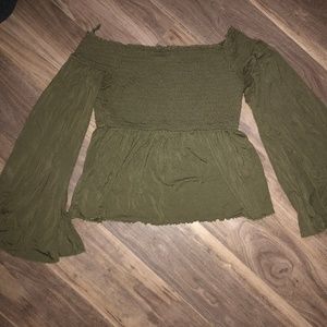 off the shoulder shirt